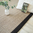 Tapis sisal Maya chevron beige finition brun chin - salon