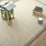 Tapis Laine et Sisal Albury grosses boucles - Blanc crème - Ganse coton Limon