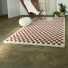 Tapis damier  poils longs - Colorama - Rouge terracotta - salon