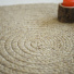 Tapis rond imitation fibres naturelles intrieur et extrieur Provence aspect jute - gros plan