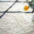 Tapis style Berbre avec franges - Tribal blanc cass - gros plan