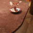 Tapis ovale Lumicolor marron auburn - salon