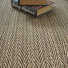 Tapis Sisal Nairobi chevron ganse coton marron - vue de prs