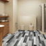 Sol Vinyle Link Plus - Imitation parquet noir et blanc - Surface brillante - salle de bain