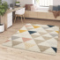 Tapis doux  poils longs - Eden - Triangles multicolore - bureau