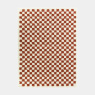 Visuel - Tapis damier  poils longs - Colorama - Rouge terracotta