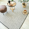 Visuel - Tapis intérieur / extérieur en tissé plat - Java Chevron blanc - Galon noir