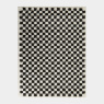 Visuel - Tapis damier à poils longs - Colorama - Noir et blanc