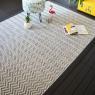 Visuel - Tapis intrieur / extrieur tiss plat - Java Chevron blanc - Ganse noire