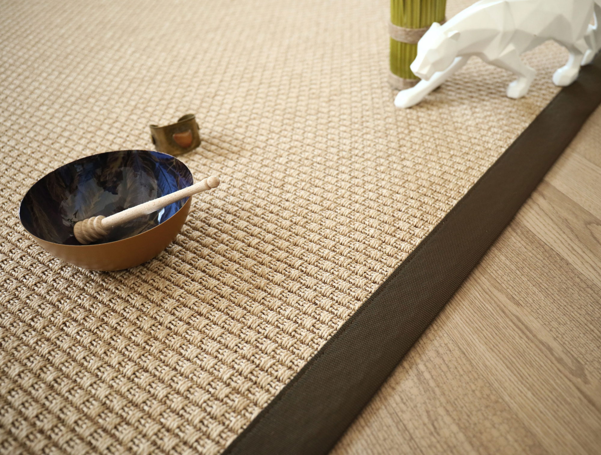 Tapis sur mesure Tissé plat natté Sumatra naturel