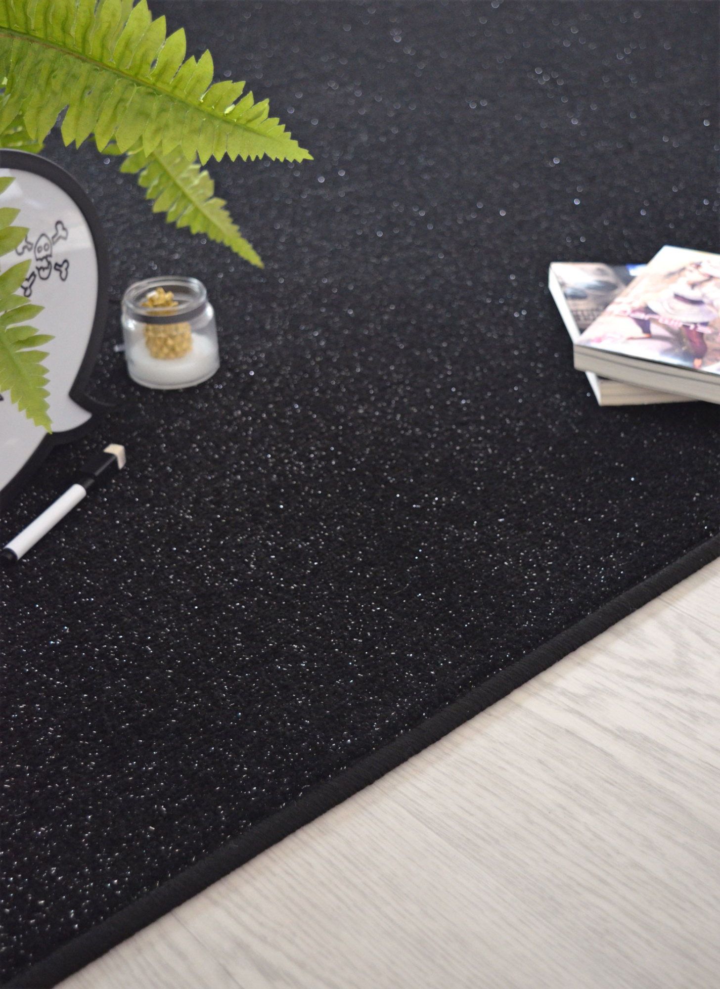 Tapis sur mesure Pailleté Flash noir
