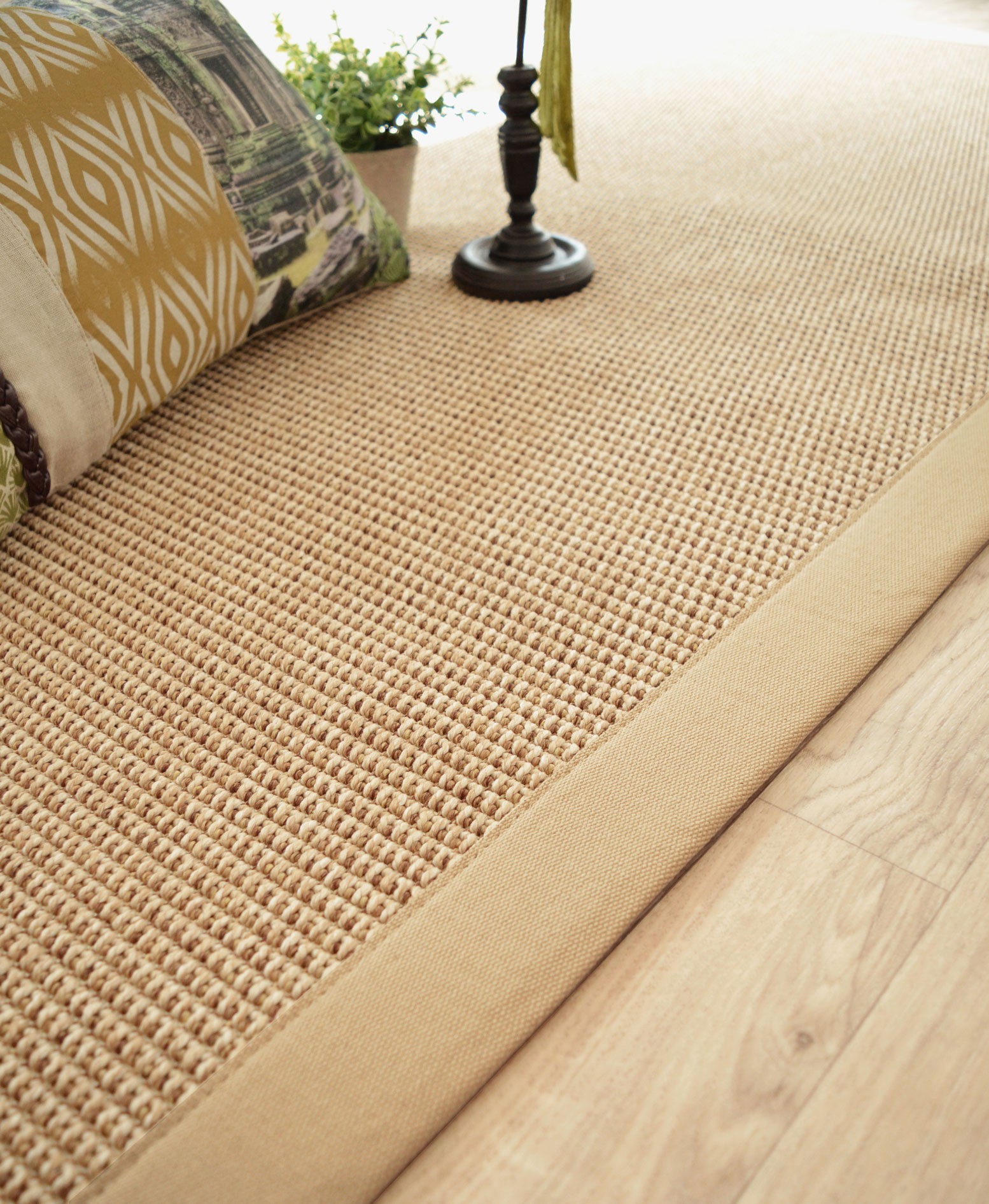 Tapis sur mesure Tissé plat Lombok naturel