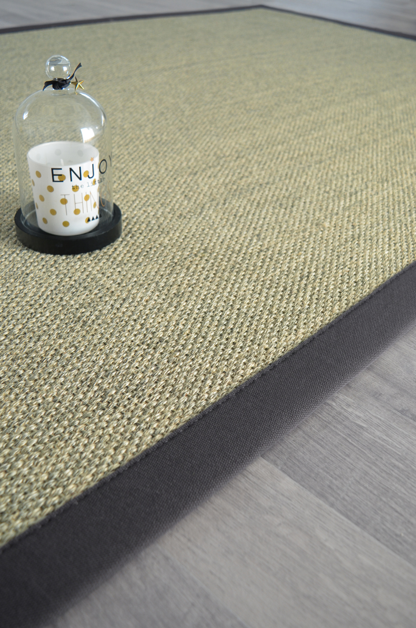 Tapis sur mesure sisal Tulum coloris écru avec motif tissage 1/2 Panama