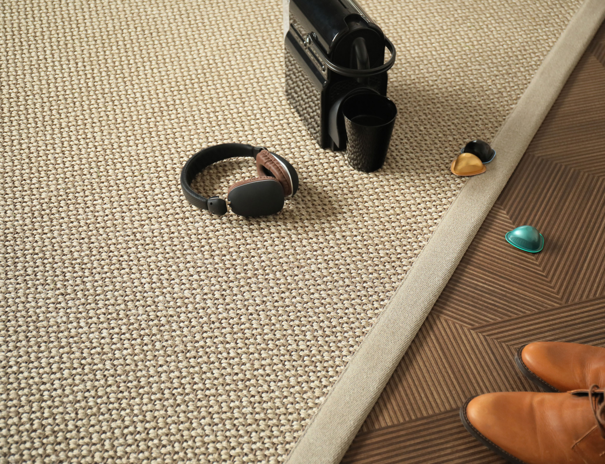 Tapis sur mesure sisal Slow ficelle lin