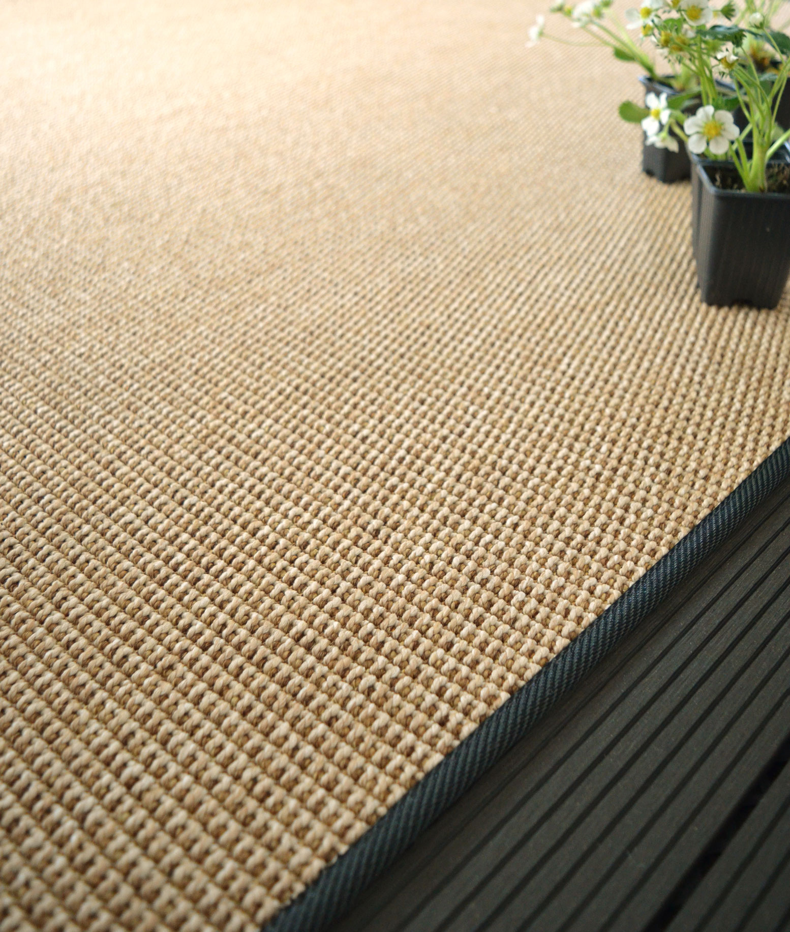 Tapis sur mesure Tissé plat Lombok naturel