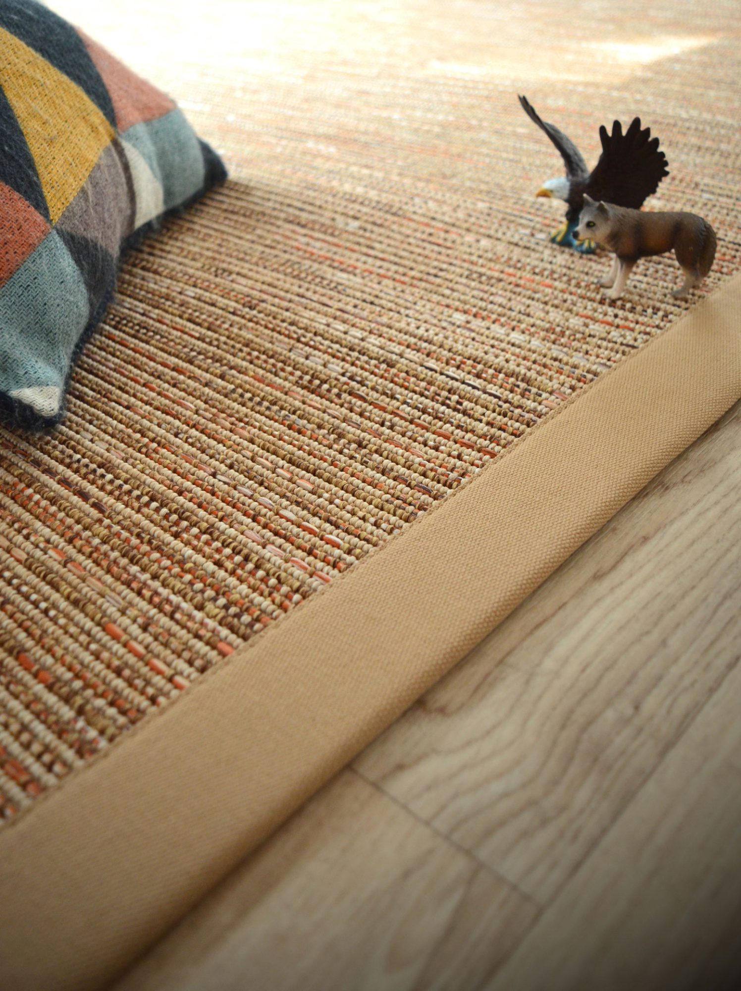 Tapis sur mesure Tissé plat Bornéo nature
