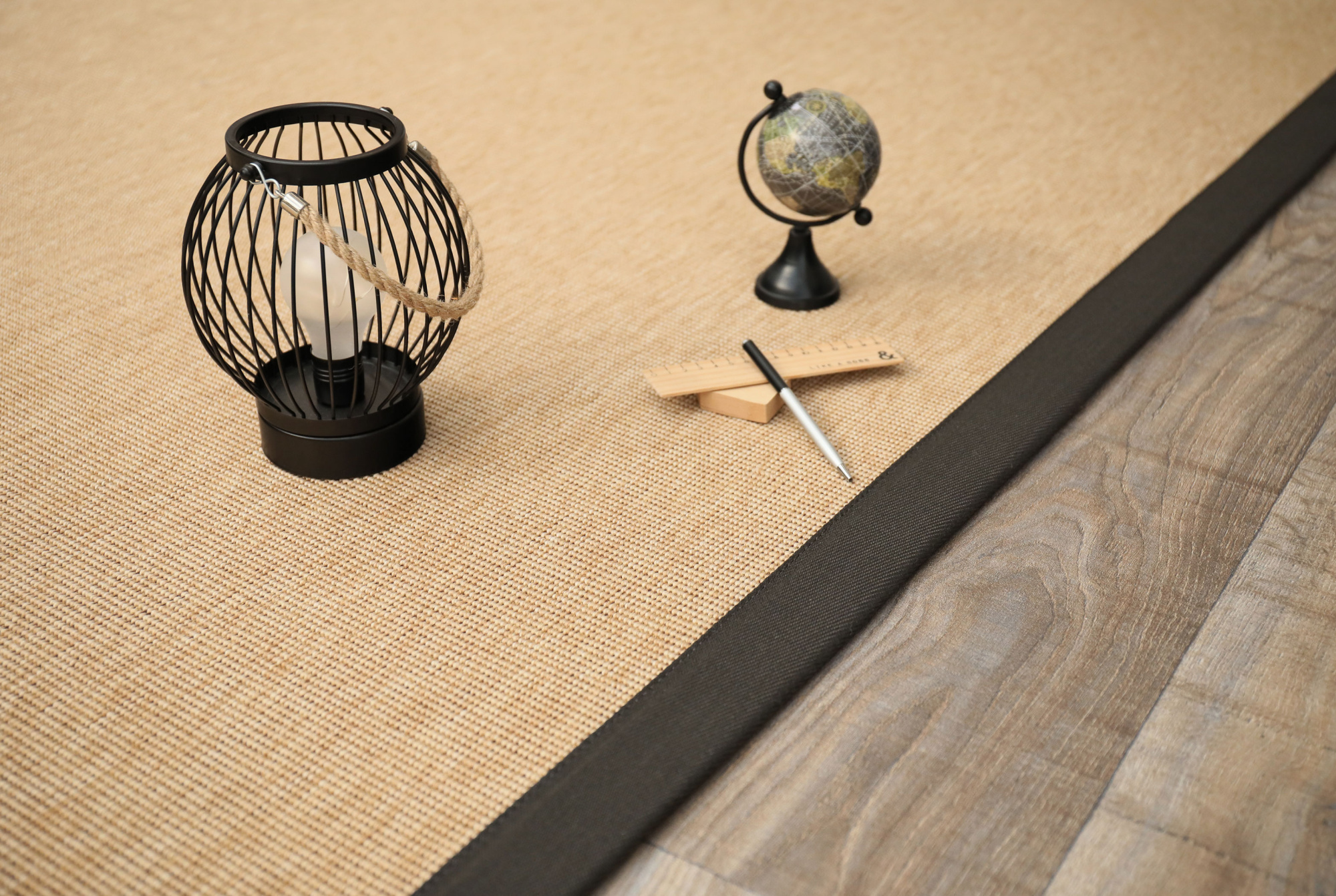 Tapis sur mesure Tissé plat Mahé - Naturel