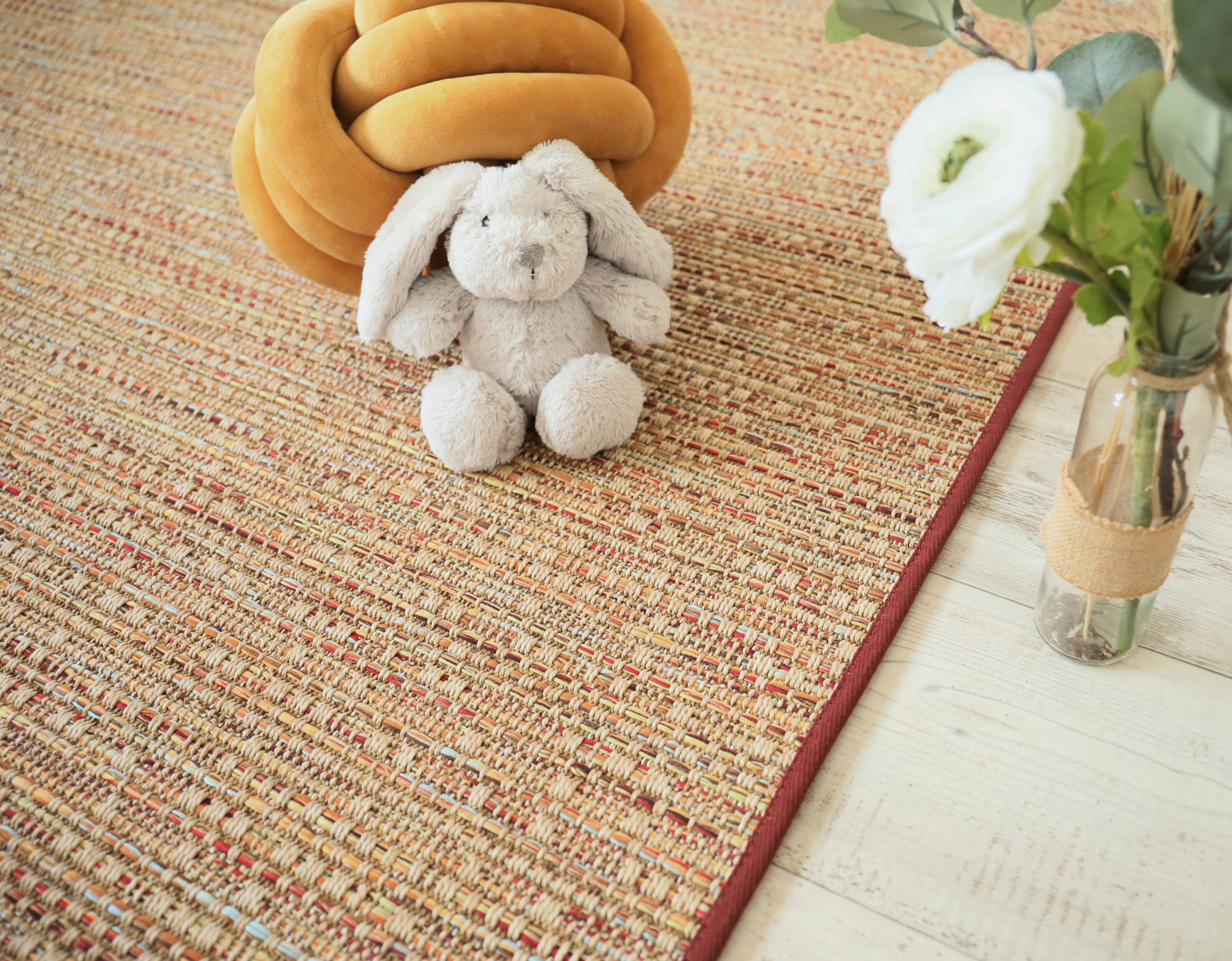 Tapis sur mesure Tissé plat Bornéo - Nature Multicolor