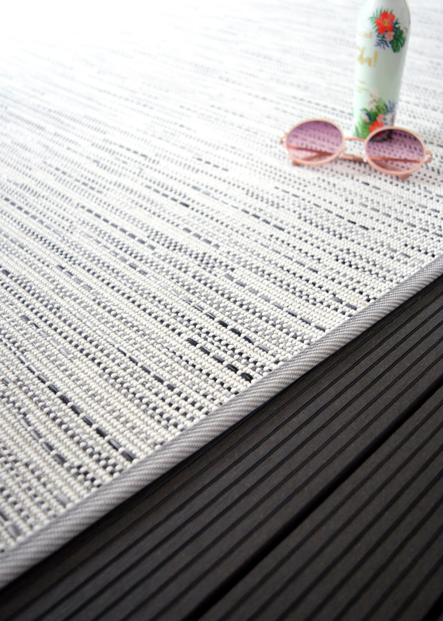 Tapis sur mesure Tissé plat Bornéo blanc