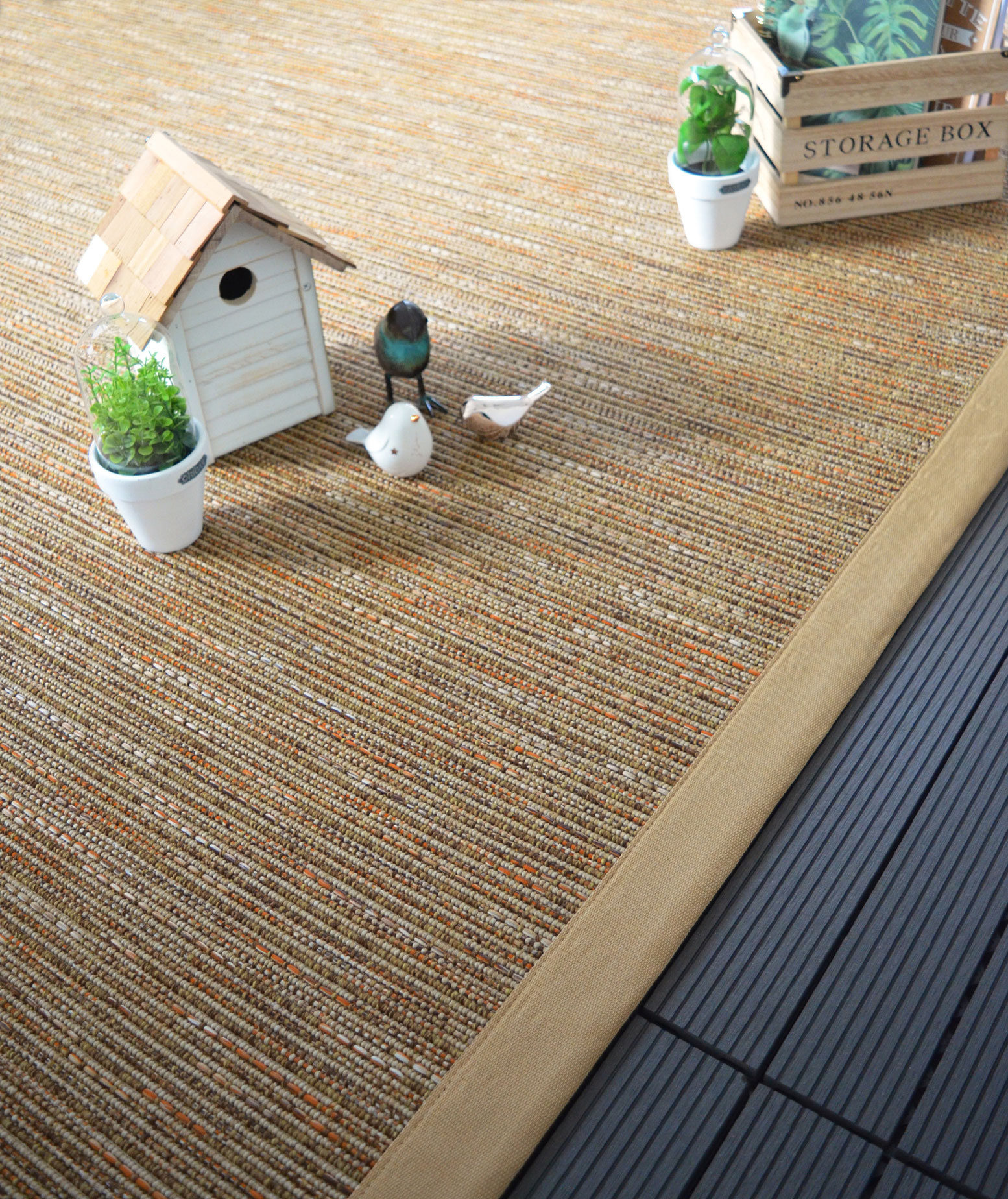 Tapis sur mesure Tissé plat Bornéo nature