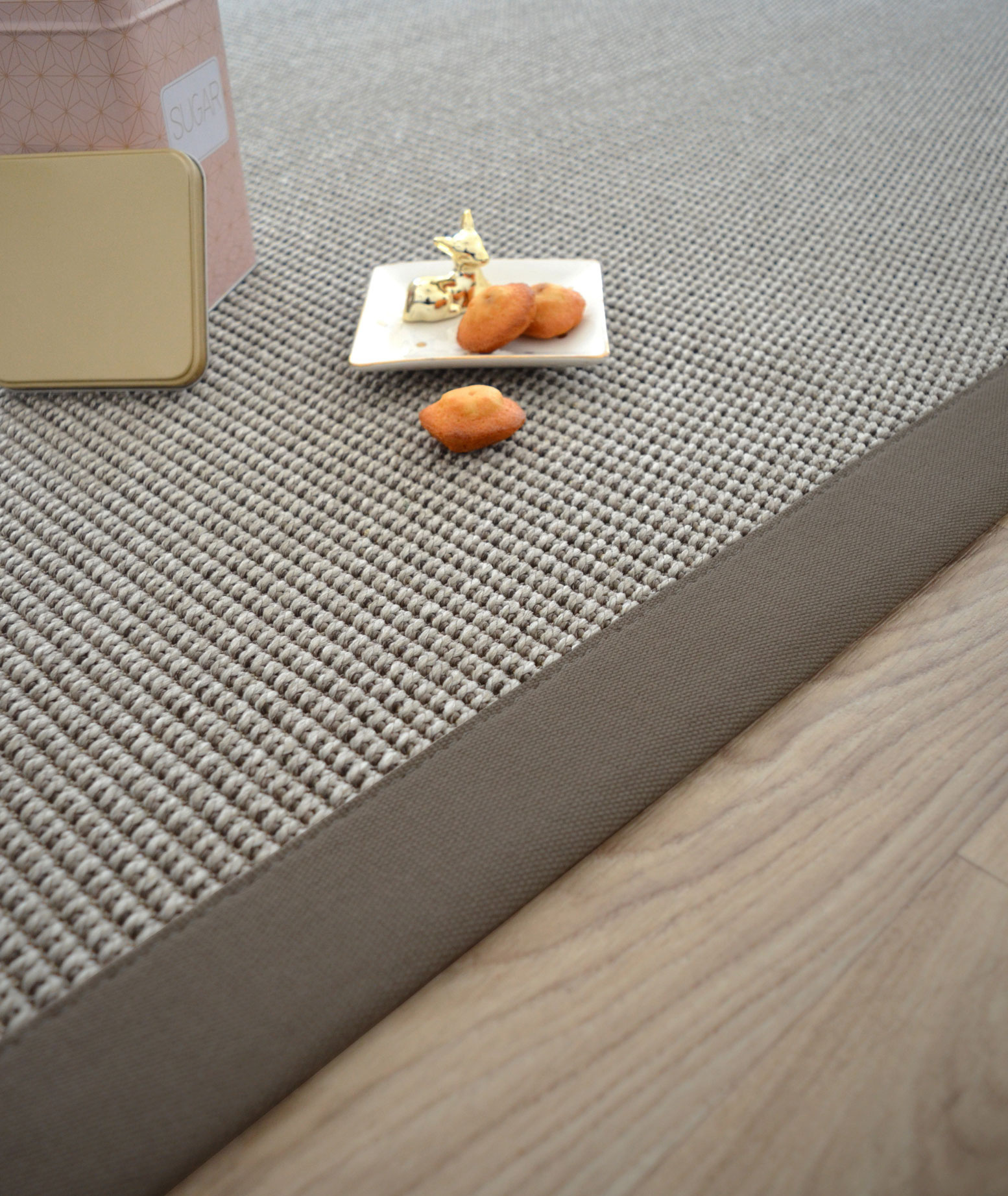 Tapis sur mesure Tissé plat Lombok silver