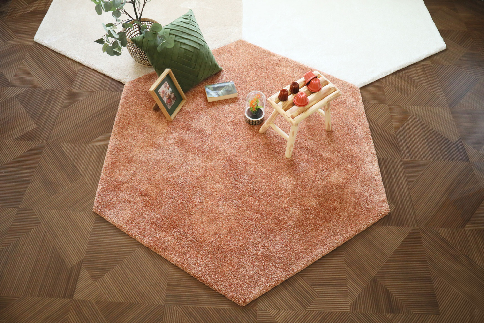 Tapis sur mesure doux poils longs - Touch rose corail