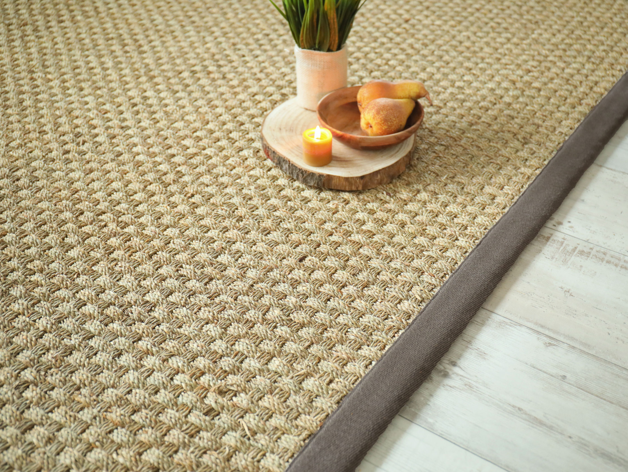 Tapis sur mesure jonc de mer Chennai natté 4x4