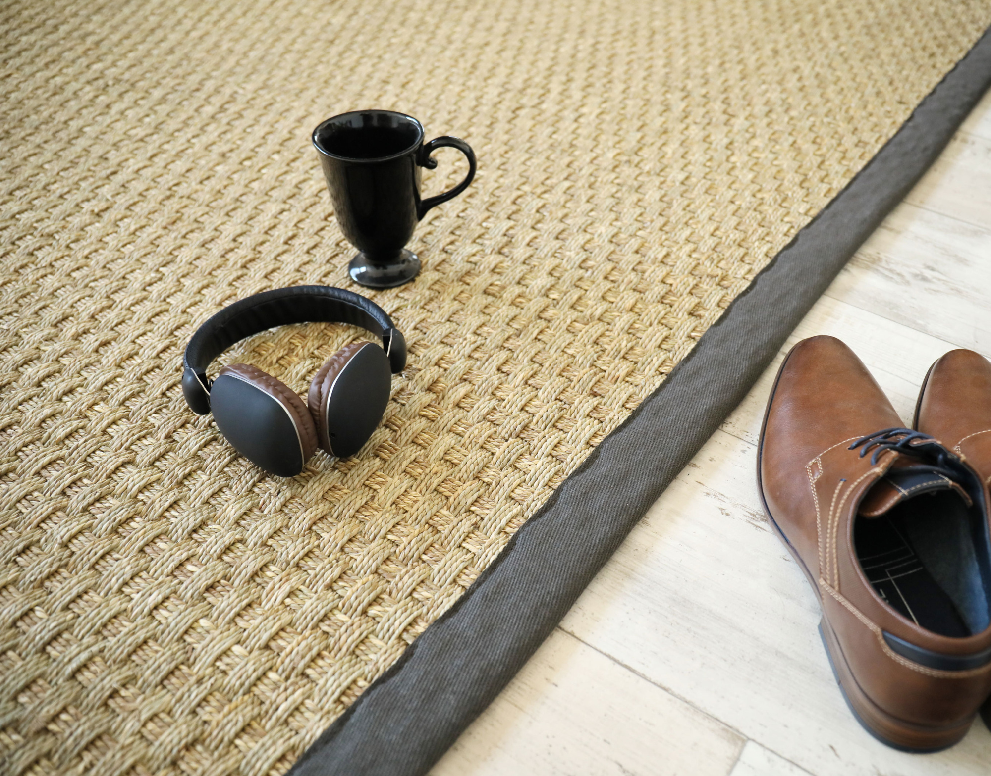 Tapis sur mesure Jonc de mer Paro fin natté