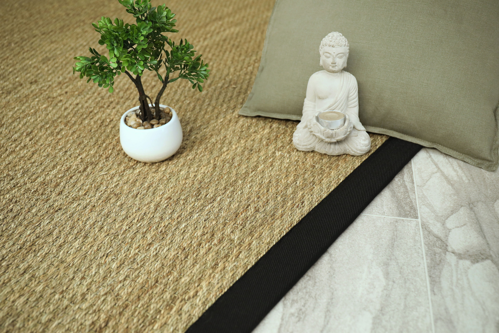 Tapis sur mesure Jonc de mer Kalapa - Fin Panama
