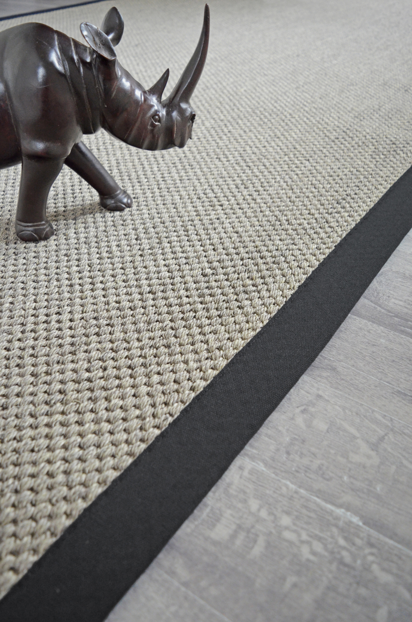 Tapis sur mesure Sisal Kidara grosses boucles - Nuage