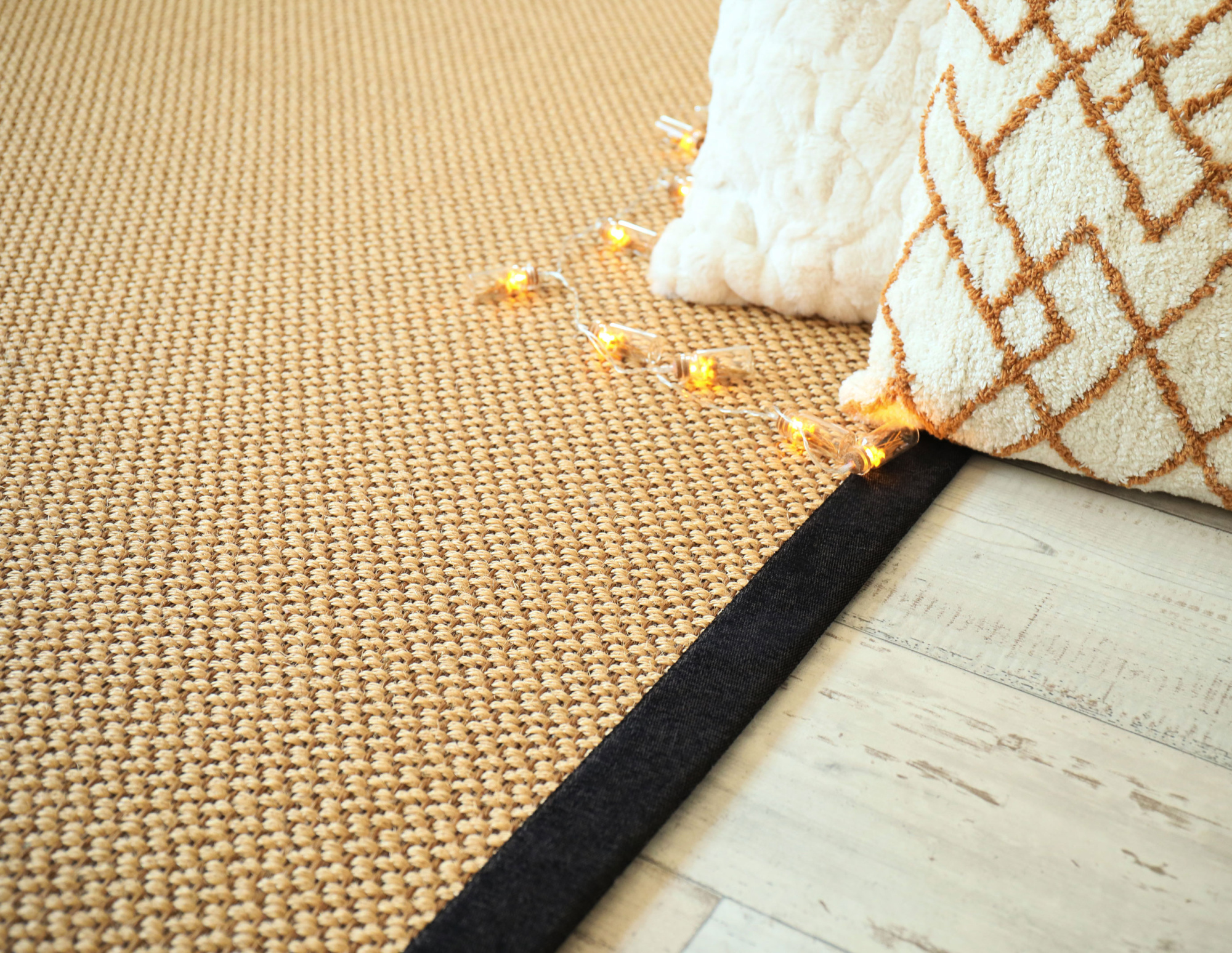 Tapis sur mesure sisal Slow doré