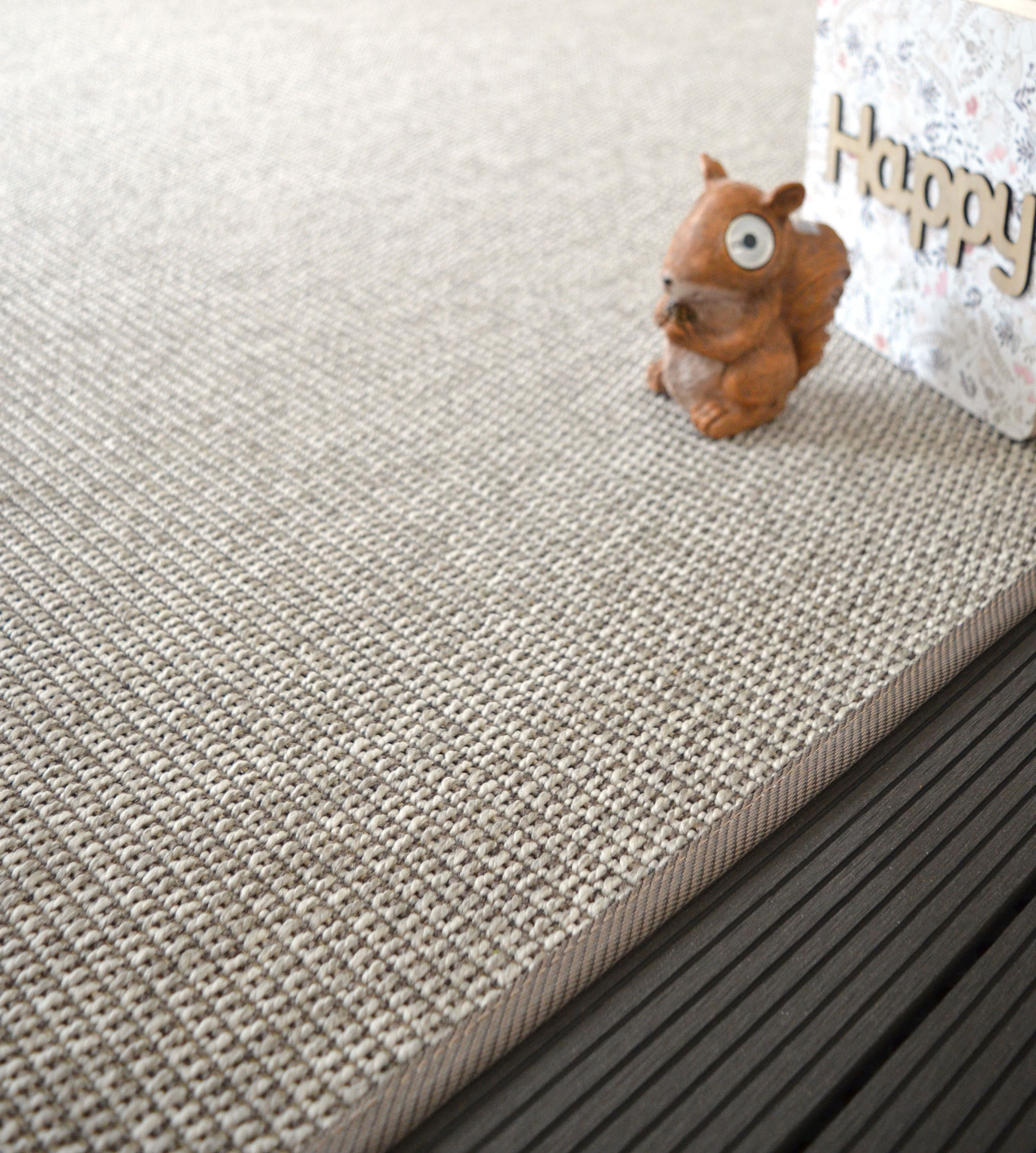 Tapis sur mesure Tissé plat Lombok silver