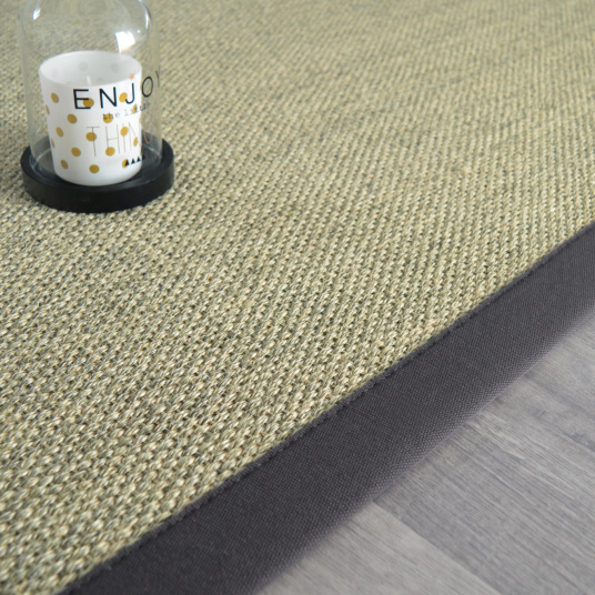 Tapis sur mesure sisal Tulum coloris écru avec motif tissage 1/2 Panama