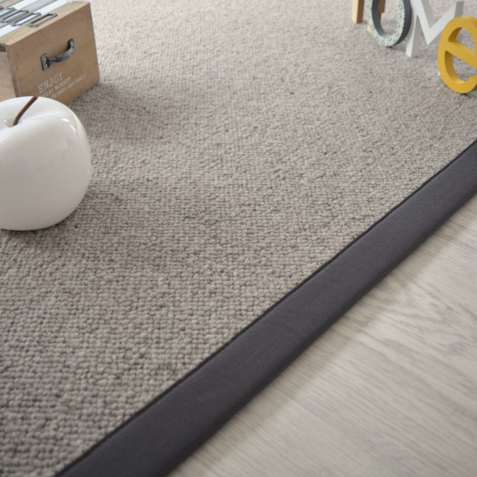 TAPIS SUR MESURE - Gris - Ganse coton - anthracite