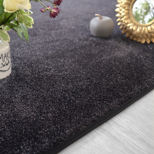 Tapis sur mesure Paillettes Star noir