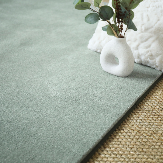 Tapis sur mesure doux Hypnose vert sauge