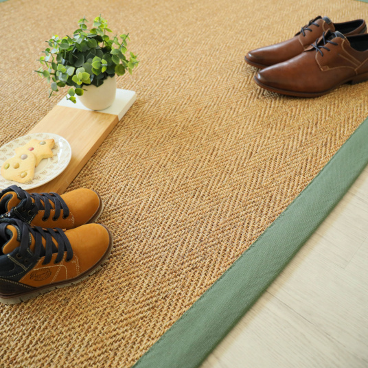 Tapis sur mesure Sisal Veracruz Chevron écru