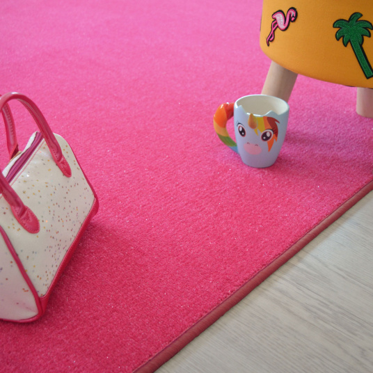 Tapis sur mesure Pailleté Flash rose