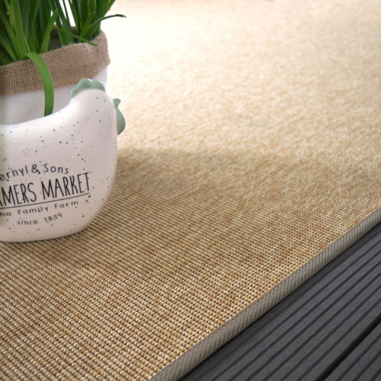 Tapis sur mesure Tissé plat Mahé - Naturel