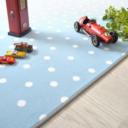 Tapis sur mesure Enfant pois bleu