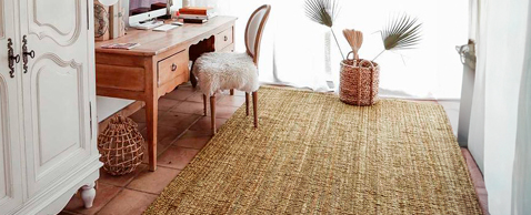 Tapis naturel en jute et recycl