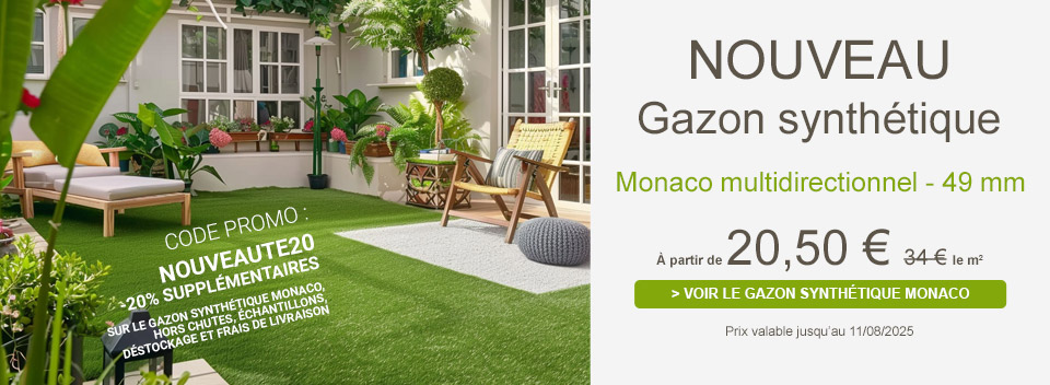 Gazon synthétique multidirectionnel Monaco - 49 mm